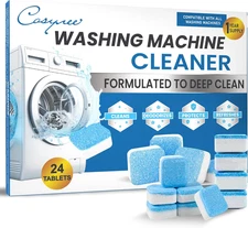 24 Washer Cleaner Tablets – Deep Cleans & Deodorizes All Washers, Removes Grime 