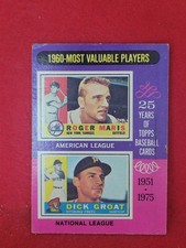 1975 Topps Baseball Card #198 Roger Maris Dick Groat MVP
