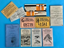 PENNSYLVANIA COLORADO FISHING HUNTING LAWS LICENSE 1905 1940s MARLIN RIFLE ETC.