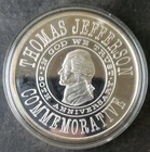 1988 5oz Silver Thomas Jefferson Commemorative Round in a Capsule