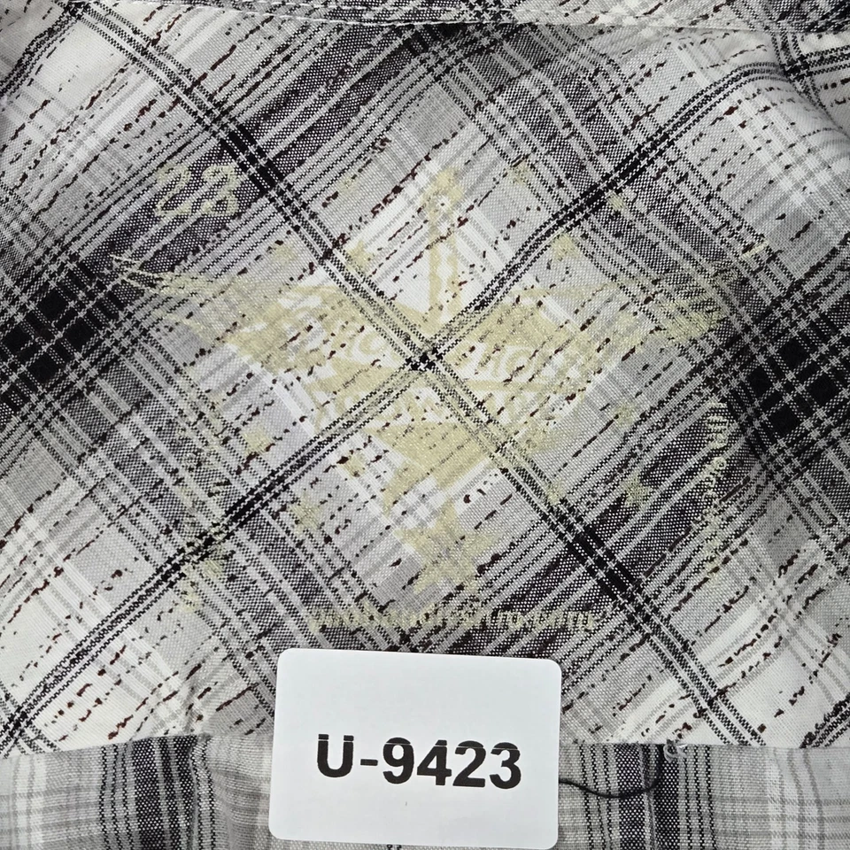 Rock & Roll Cowgirl Women Button Up Shirt M Plaid Western Grunge Embroidery Y2K - Image 3 of 4