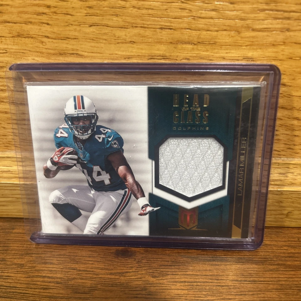 2012 Panini Momentum Head of the Class Materials /249 Lamar Miller #19 Rookie RC - Image 4 of 4