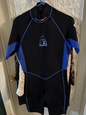 O'Neill Dive Team Wetsuit Shorty Mens Large Black Blue Neoprene Surf Swim Scuba
