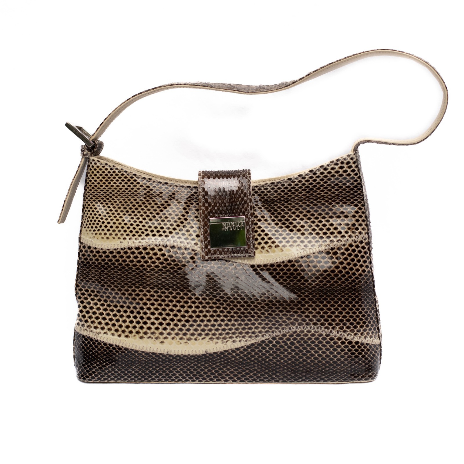 VTG Monica by Magli Python Snakeskin Shoulder Bag… - image 1