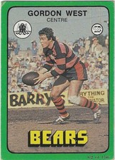 1978 Nrl Rugby League Scanlens (62) Gordon WEST Bears