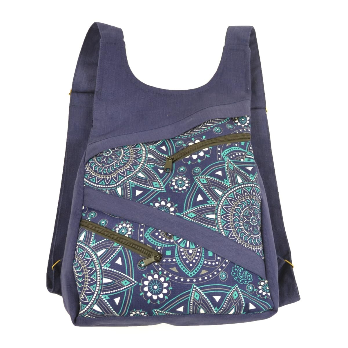 Sac à dos de voyage en coton mandala bleu pour vos escapades