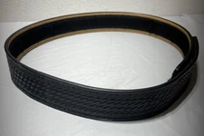 BUCKLESS BASKET WEAVE 2.25" HEAVY DUTY INNER/OUTER Police Service BELT Large 40”