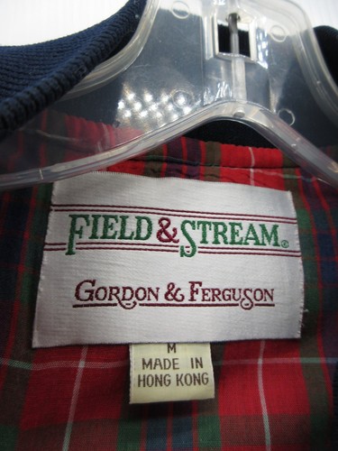 VINTAGE Field & Stream Gordon & Ferguson Jacket Men Medium Blue Bomber Coat * - Picture 9 of 12