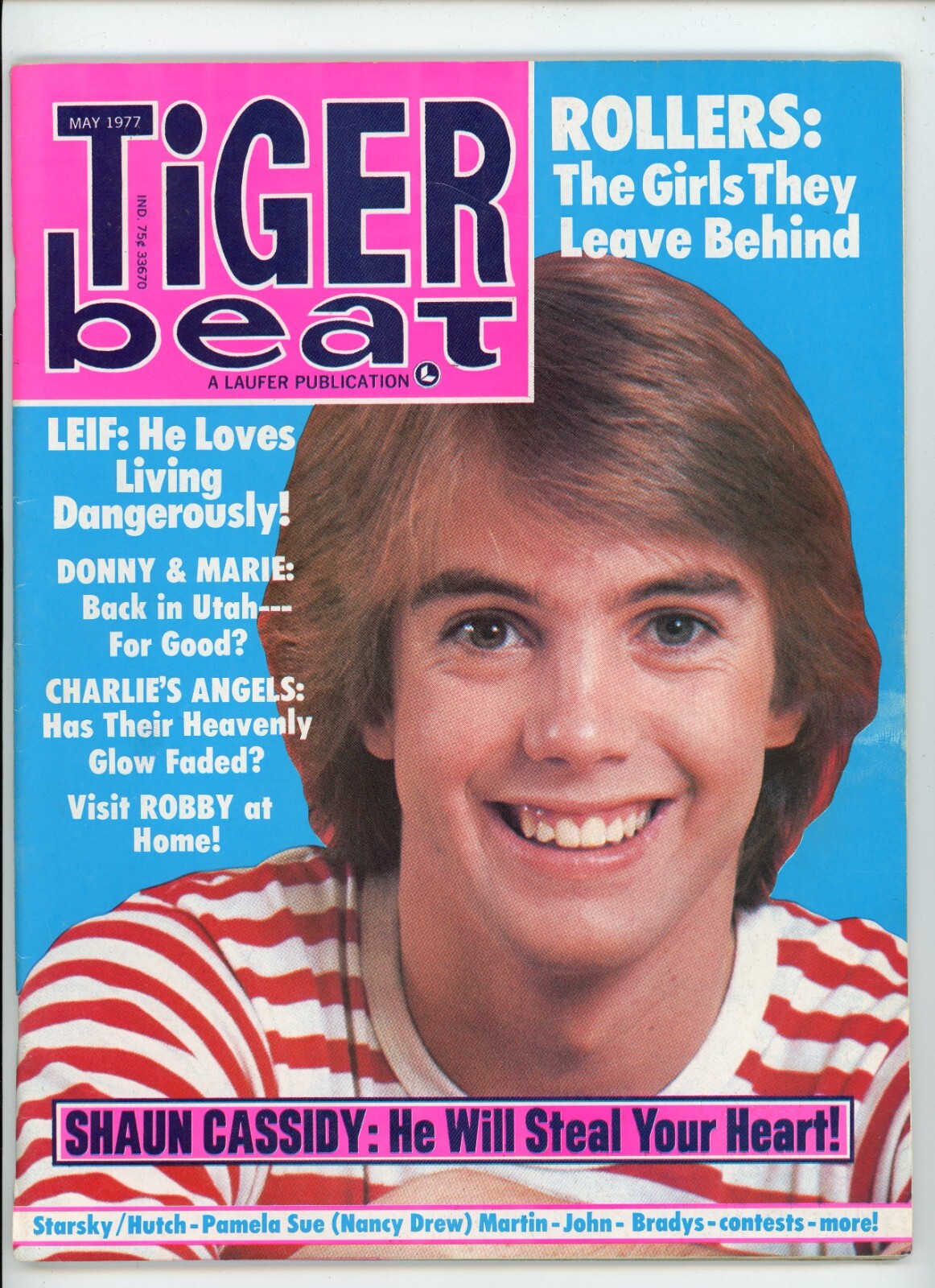 May 1977 Tiger Beat Shaun Cassidy Charlie's Angels Starsky Hutch Bradys