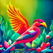 Printable, Digital Download, *.PNG File - Paper Birds Fine Art Collection: #09