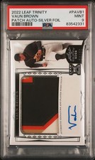 2022 Leaf Trinity Patch Autograph #PAVB1 Vaun Brown Patch Auto-Silver Foil PSA 9