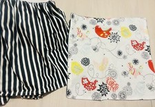 Carousel Designs Boutique Crib Skirt Throw Pillow Black White Stripe Birds