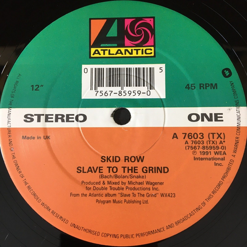 SKID ROW SLAVE TO THE GRIND 12'' VINYL ATLANTIC RECORDS A7603(TX) 1991 UK FIRST - Picture 3 of 4
