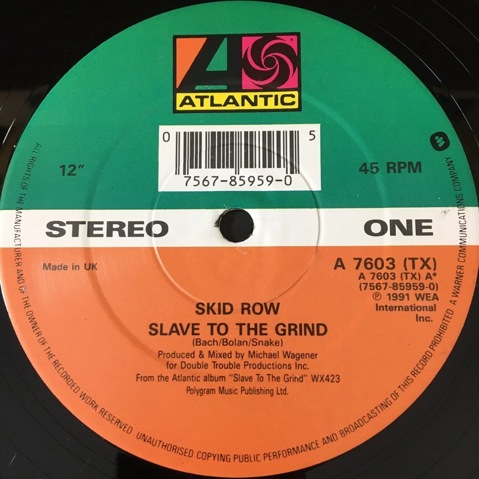 SKID ROW SLAVE TO THE GRIND 12'' VINYL ATLANTIC RECORDS A7603(TX) 1991 UK FIRST - Image 3 of 4