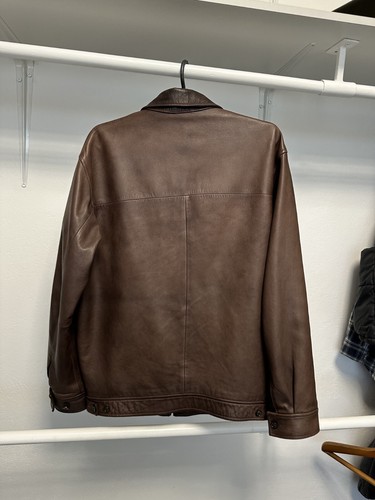 Vintage Polo Ralph Lauren Men's Brown Leather Bomber Jacket Size M - Imagen 11 de 18