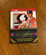 Oscar Estrada 2017 USA Baseball Silhouette Gold Ink Auto Game Patch #140 14U /5