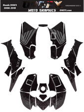 2006-2012 Honda TRX 250 EX Graphics Kit - Pro Ed D51-3 Stealth