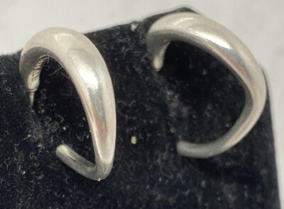 Authentic PANDORA ALE SS925 Liquid Silver Twist Hoop Earrings Sterling Silver