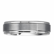 6mm Men's / Woman Tungsten Carbide Brushed Step Edge Wedding Band Ring