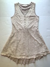 A'reve Boutique Ivory/Cream Lace/Ruffle Lined Dress Medium