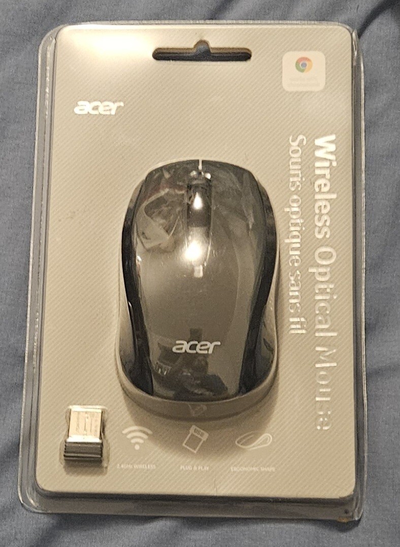 Acer AMR800 Wireless Optical Mouse - Brand New, Sleek Black Design for Enhanced Productivity