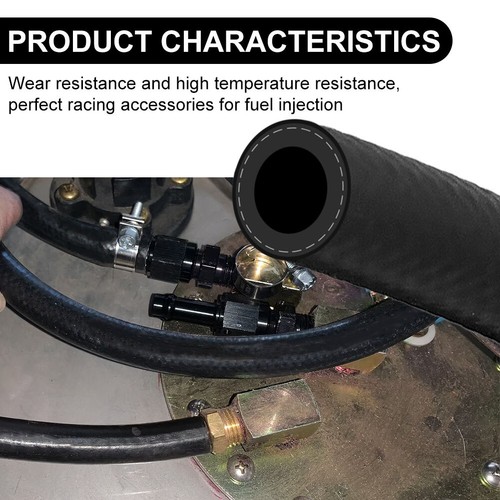 Nuevo bloqueo de empuje de línea de manguera de combustible de 1/2 pulgada NBR goma SAE 30R7 10 FT 300PSI negro - Imagen 3 de 10