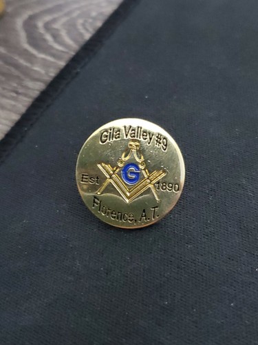 Masonic Gila Valley #9 est. 1890 Florence A.T. Mason Lapel Pin CI - 第 1/3 張圖片