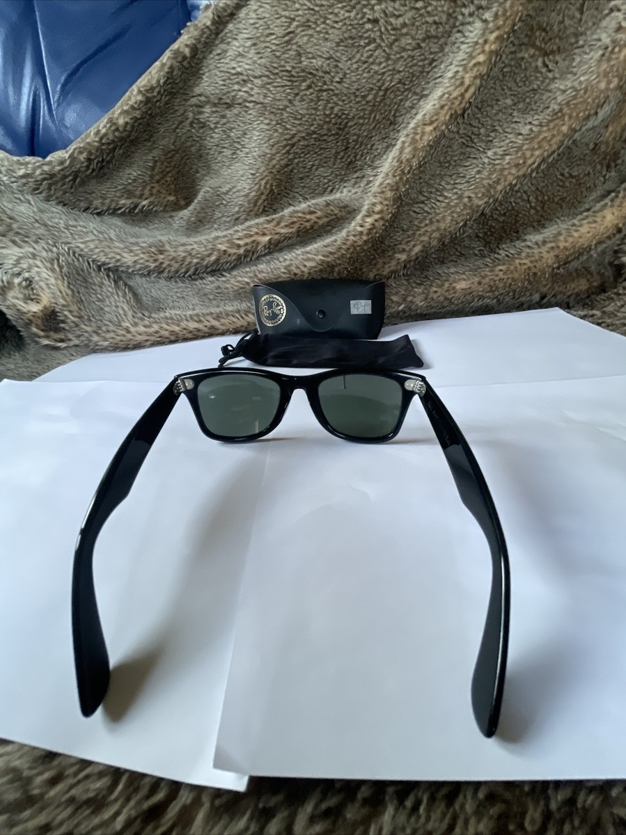 RAY-BAN B&L U.S.A WAYFARER SHINY BLACK G-15 GLASS 5022 VINTAGE 80s