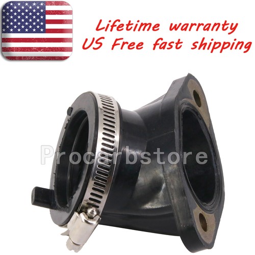 3085809 NEW Carb Carburetor Intake Manifold Boot w/ Band For POLARIS Rubber USA - Picture 2 of 13