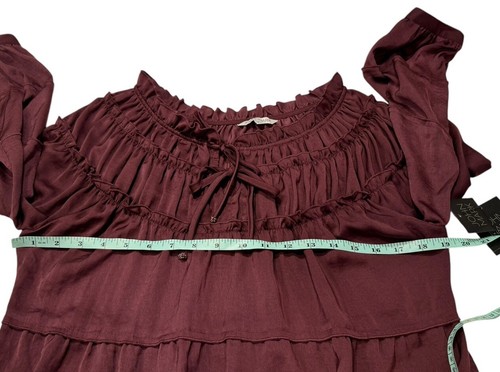 John Mark Size Small Cassis Peasant Tiered Tunic Top Blouse Beaded Tassels NWT - Picture 12 of 13