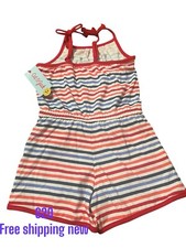Cat Jack Stripped Sleeveless Romper XS 4/5 NEW