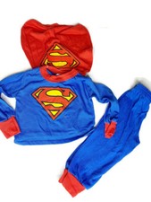 Vintage 1974 DC Comics Superman Set Size 3T Cape Long Sleeve Shirt Pants Costume