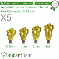 5x Angulated 30° Lokator Titanium Attachment Dental Int Hex Connection 2.42mm