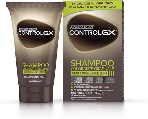 Just For Men Control GX Shampoo Colorante Uomo, Gradually Reduces Gray, Hair Col