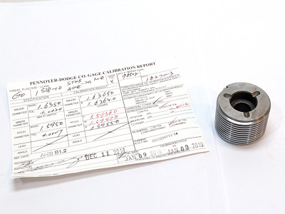 1-5/8 10 Stub Acme Mod. Thread Plug Gage 1.625 GO P.D. = 1.5950 Pennoyer Dodge