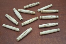 20 PCS CARVED BROWN PIPE TUBE BUFFALO BONE BEADS 1 1/2"
