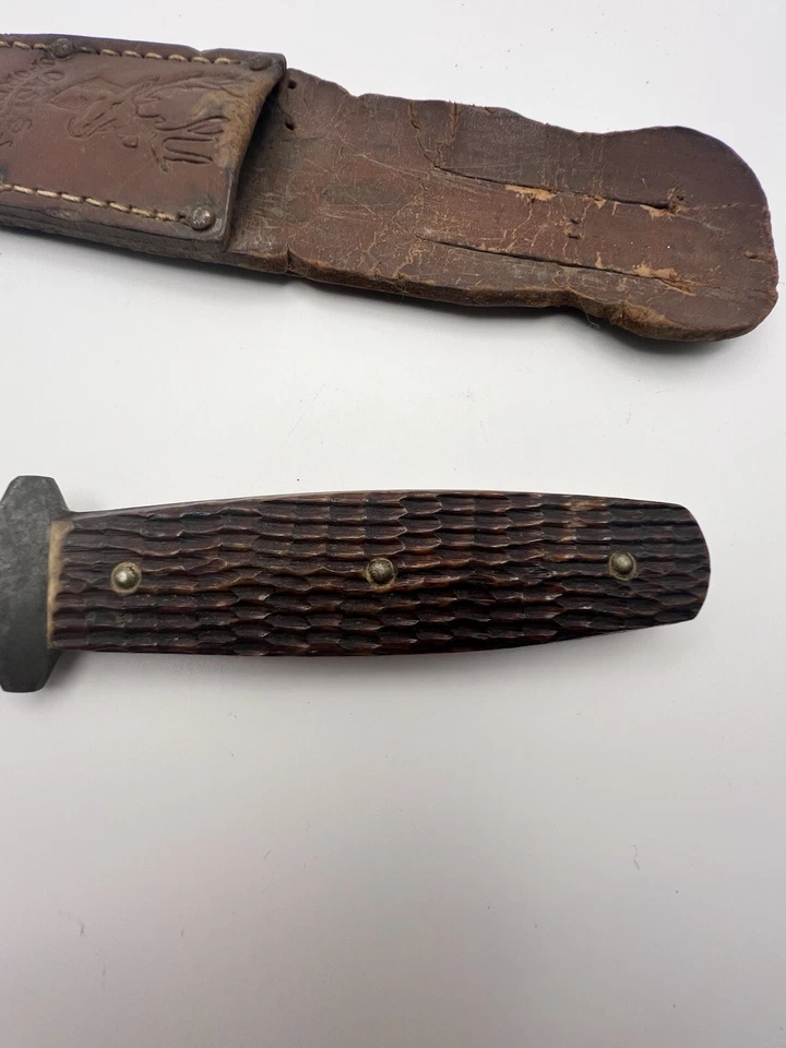 Vintage 1920 -1939 CASE's TESTED XX scarce GREEN BONE Pig sticker Hunting Knife - Image 4 of 4