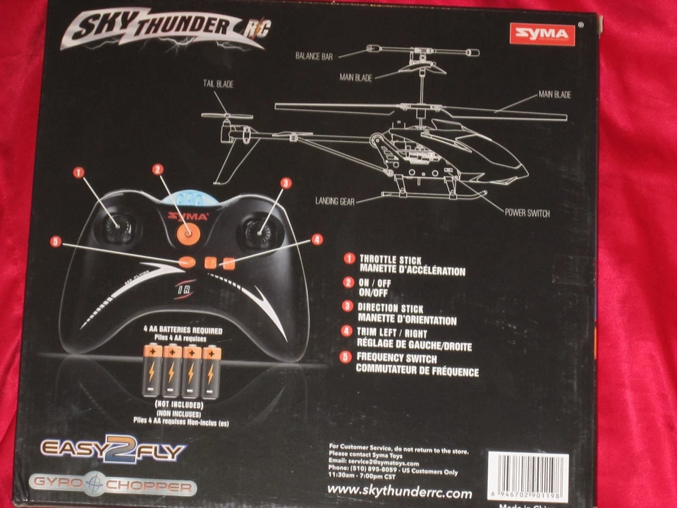 SYMA Sky Thunder RC Thunder Boltt S5 Indoor Helicopter Grn/yellow/black w/light - Image 2 of 4