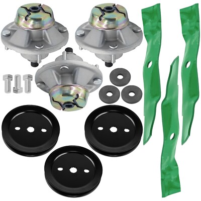 48'' Deck Spindle with Pulley & Blade John Deere X300 X304 X310 X320 X360 X530