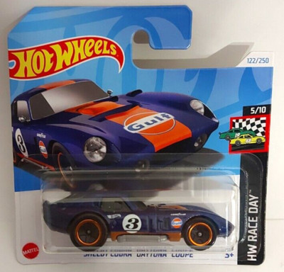 HOT WHEELS SHELBY COBRA ''DAYTONA'' COUPE GULF 122/250 HW RACE DAY 5/10 HTF10