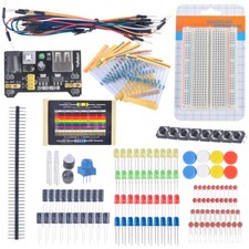 Electronic Learning Kit Breadboard Cable Resistor Capacitor LED Button Switch