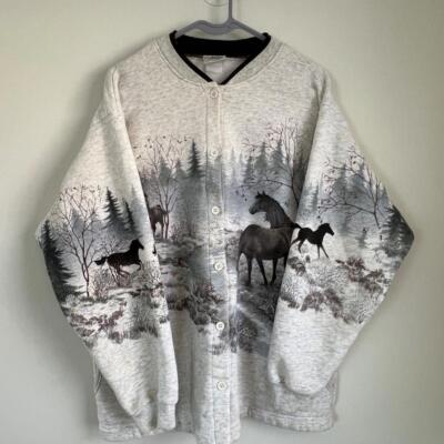 Vintage 2000s Artisans Nature Animal All Over Print Two Pocket 