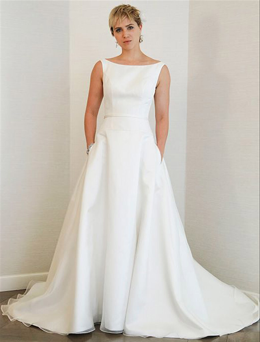 STEVEN BIRNBAUM Bridal Wedding Dress Ivory Silk Sleeveless Aline V Back Gown Jo