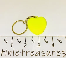 Tupperware Keychain mini Heart Keeper In Neon Yellow Rare Tinietreasures