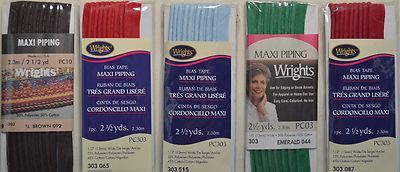 C&C / Wrights - Maxi Piping - No Iron - 1/2'' w x 2 1/2 y - 40 colorways!