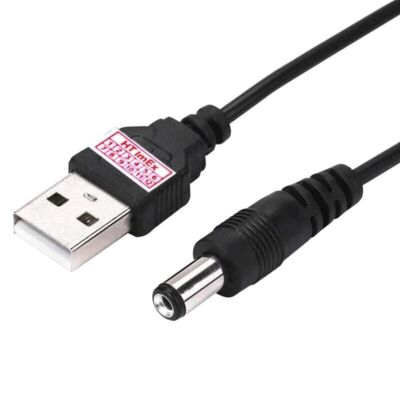 100cm USB Stromkabel auf DC Hohlstecker 5.5 x 2.5 mm 5V Ladekabell usb cable