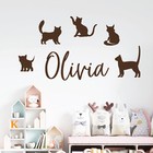 Cats & Kittens - Pets Personalised Name Wall Art Sticker