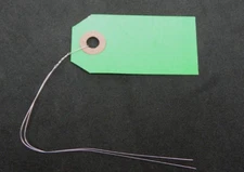 (200) 2-3/4 X 1-3/8 Wire Strung Tag Inventory Hang Label Shipping GREEN MANILLA