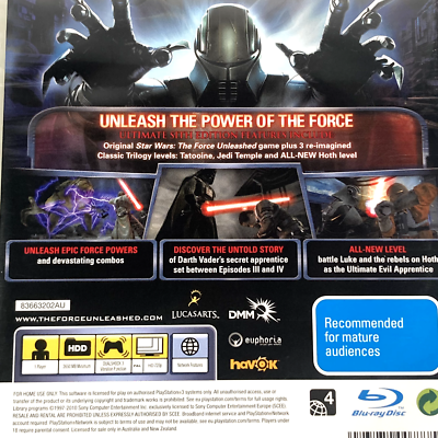 Star Wars The Force Unleashed Ultimate Sith Edition PlayStation 3