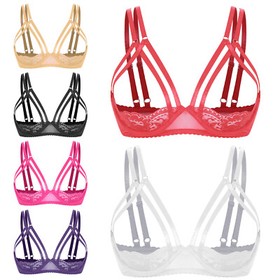 Women Sexy Lace Open Nipple Bra Underwear Push Up Underwired Shelf Bra Lingerie